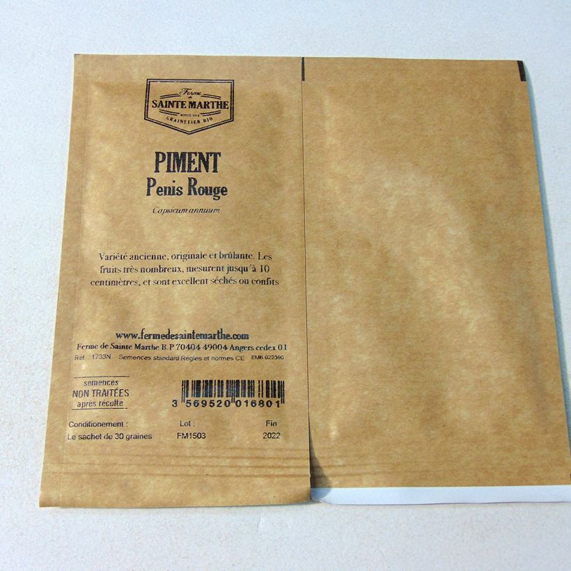 Example of Piment Penis Rouge ou Peter Pepper Rouge NT - Ferme de Sainte Marthe le sachet de 30 graines environ (Sachet de 30 grainesg) as you get