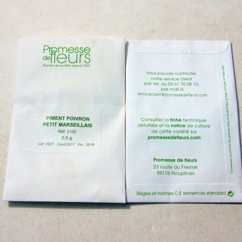 Example of Piment Petit Marseillais (Poivron) - Piment doux le sachet de graines de minimum 0,5 grammes as you get