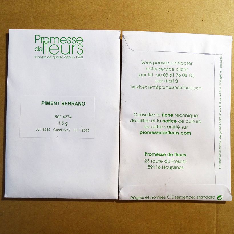 Example of Piment Serrano - Piment mexicain fort le sachet de +/- 150 graines environ (minimum 1,5g) as you get