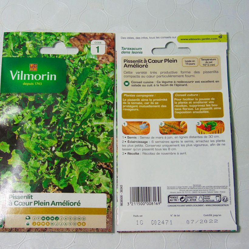 Example of Pissenlit à Cœur Plein amélioré - Vilmorin le sachet de graines de 1 grammes as you get