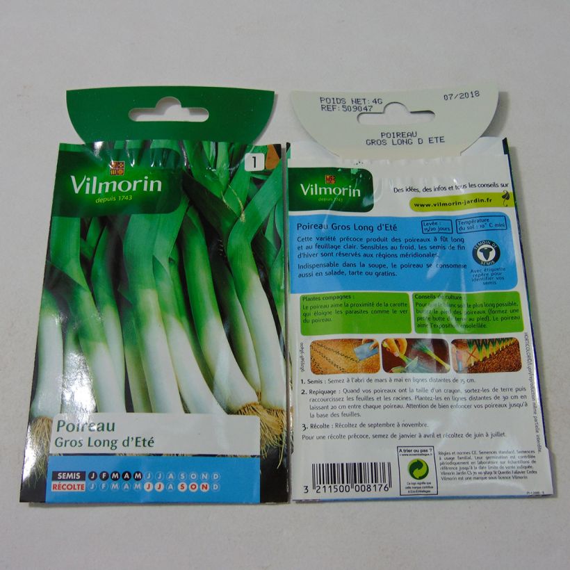 Example of Poireau Gros Long d'Eté 2 - Vilmorin le sachet de 1000 graines environ (4g) as you get