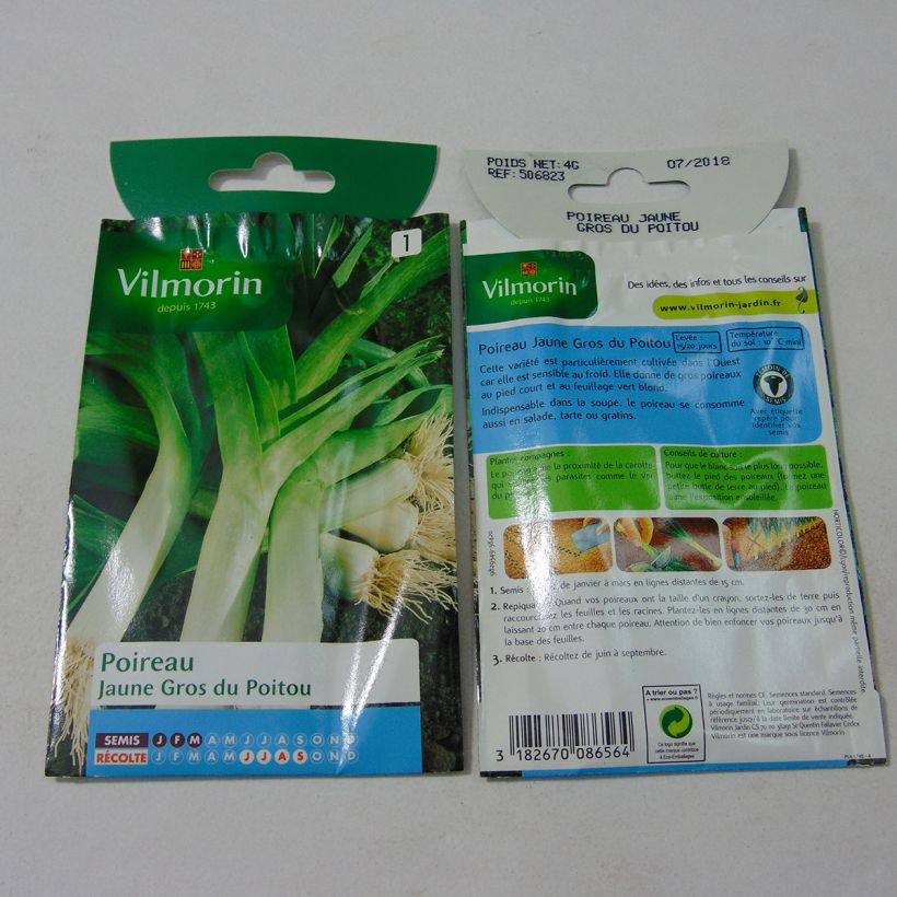 Example of Poireau Jaune gros du Poitou - Vilmorin le sachet de 1000 graines environ (4g) as you get