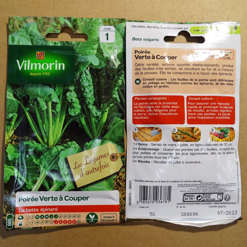 Example of Poirée verte à couper - Vilmorin le sachet de 200 graines environ (5g) as you get