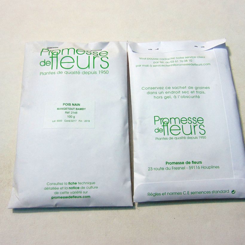 Example of Pois nain Bamby mangetout - Pisum sativum le sachet de +/- 350 graines environ (minimum 100g) as you get