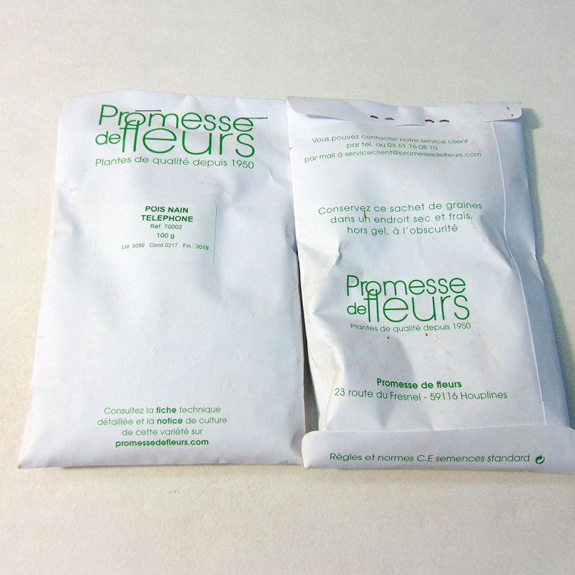 Example of Pois nain Téléphone à grains ridés  - Pisum sativum le sachet de 250-350 graines environ (minimum 100g) as you get