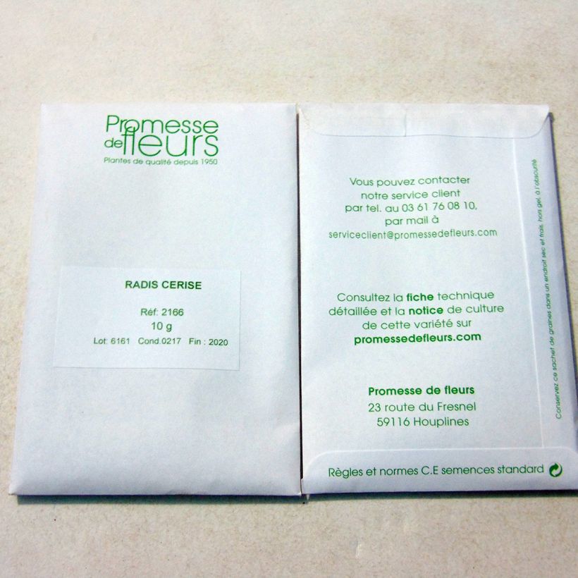 Example of Radis Cerise - Raphanus sativus le sachet de +/- 1000 graines environ (minimum 10g) as you get
