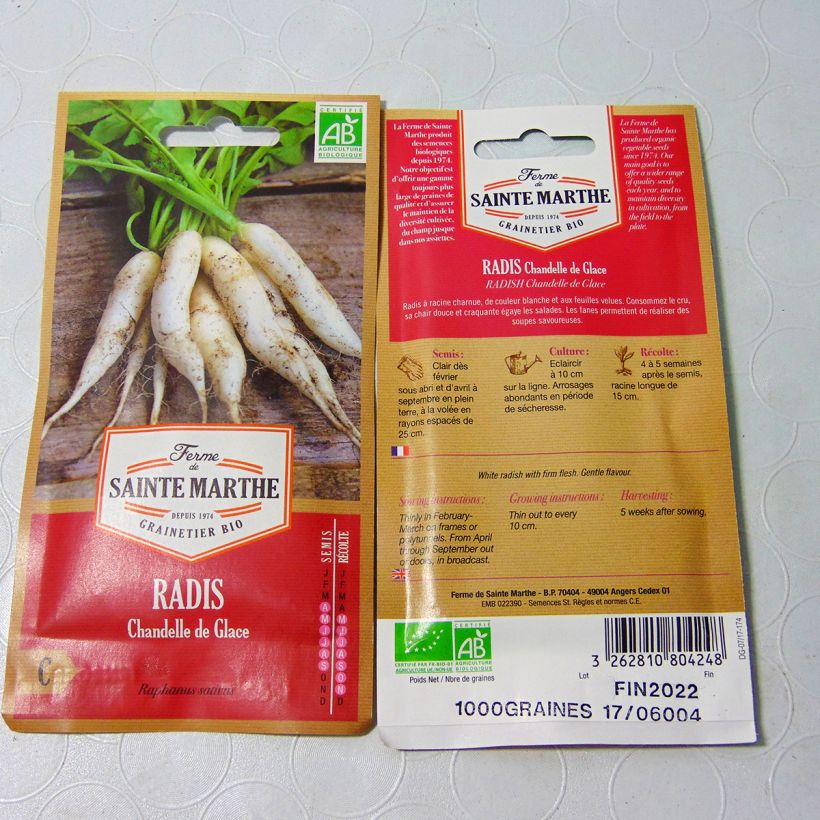 Example of Radis Chandelle de Glace Bio - Ferme de Sainte Marthe le sachet de 1000 graines environ (4g) as you get