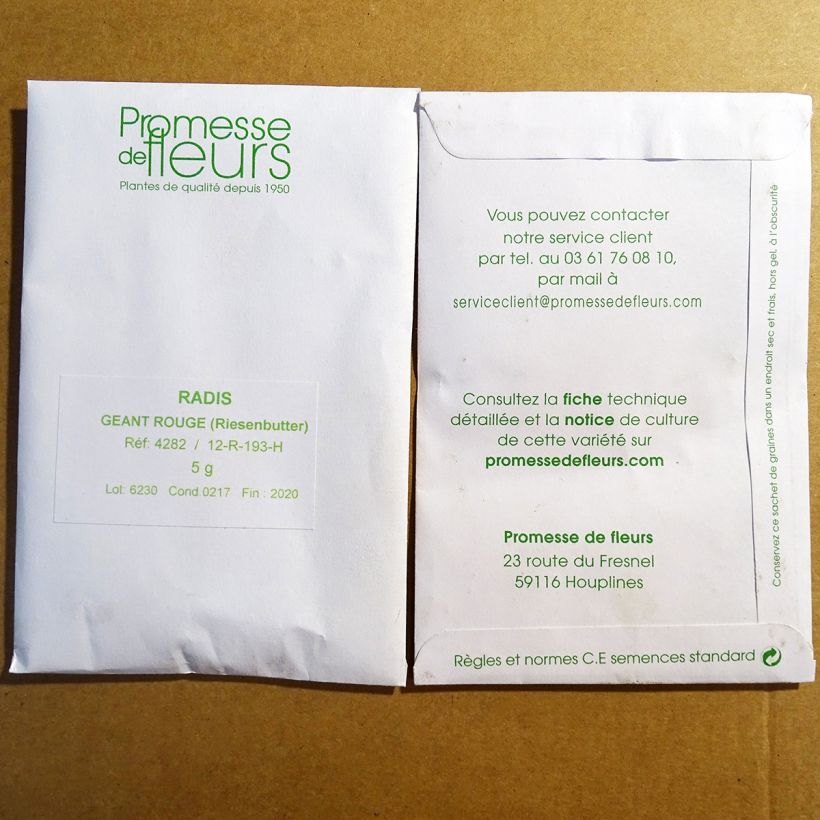 Example of Radis Géant rouge - Riesenbutter le sachet de +/- 500 graines environ (minimum 5g) as you get