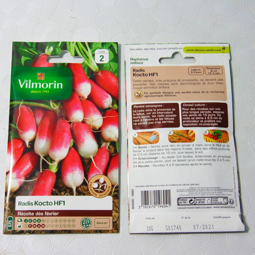 Example of Radis Kocto F1 Création Vilmorin (remplace Flamivil) - Vilmorin le sachet de 1200 graines environ (10g) as you get
