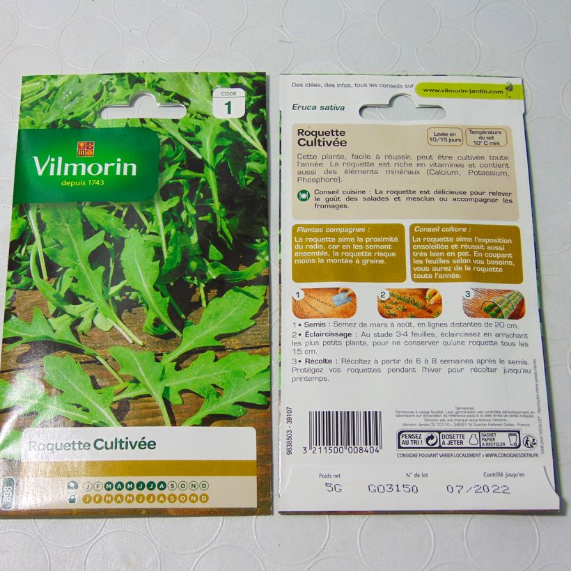Example of Roquette cultivée - Vilmorin le sachet de 2750 graines environ (5g) as you get