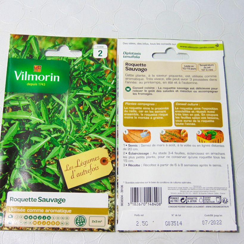 Example of Roquette sauvage - Vilmorin le sachet de 1100 graines environ (2g) as you get
