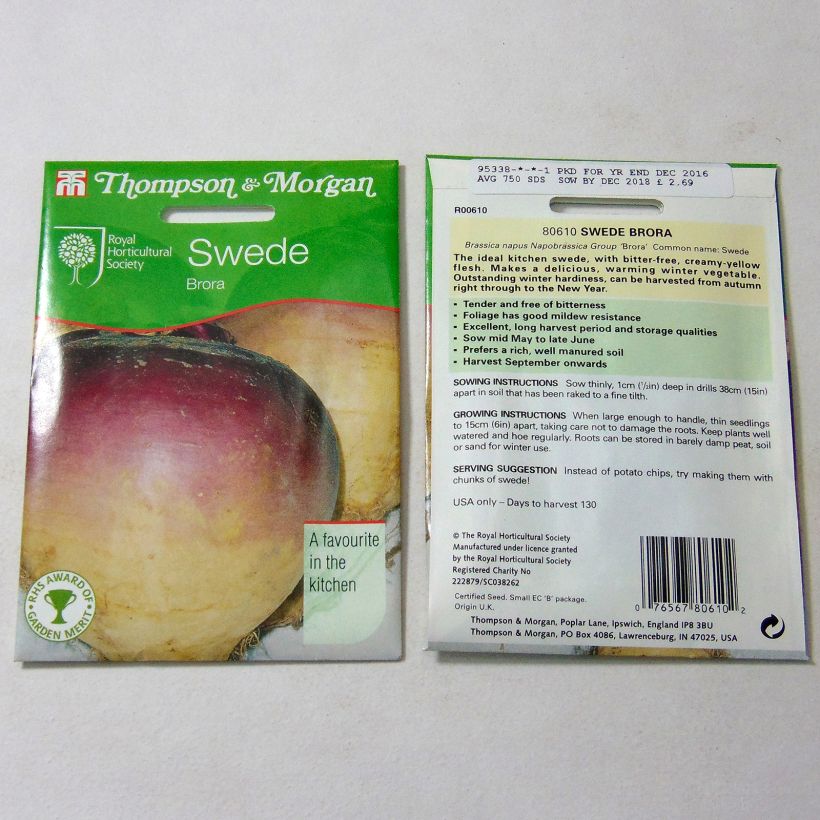 Exemple de spécimen de Rutabaga Brora le sachet de 750 graines environ tel que livré