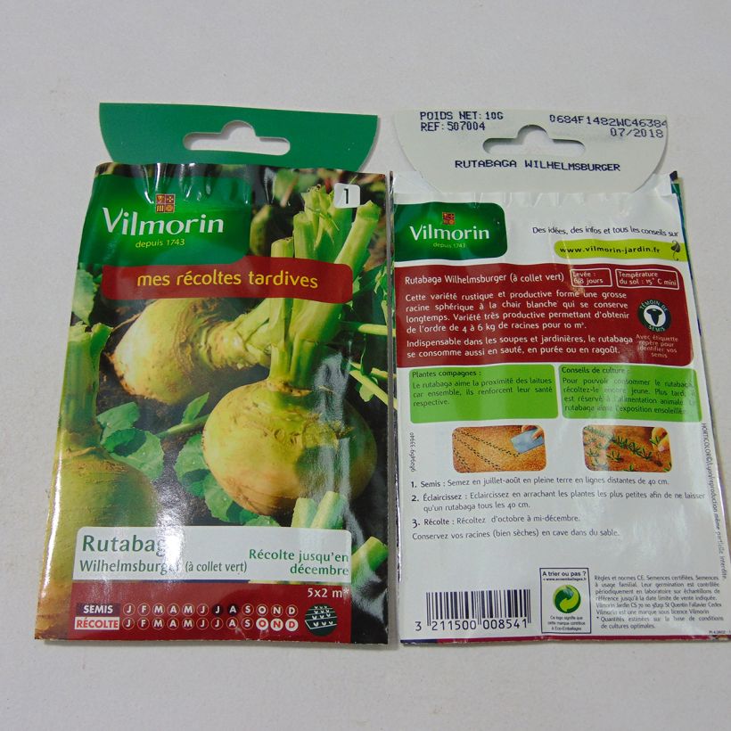 Example of Rutabaga Wilhemsburger (à collet vert) - Vilmorin le sachet de 3500 graines environ (10g) as you get