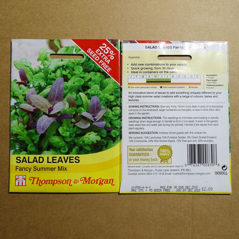 Example of Salades à couper Fancy Summer Mix - Mesclun le sachet de 400 graines environ as you get