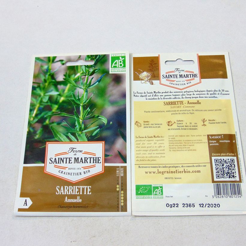 Example of Sarriette annuelle Bio - Ferme de Sainte Marthe le sachet de 500 graines environ as you get