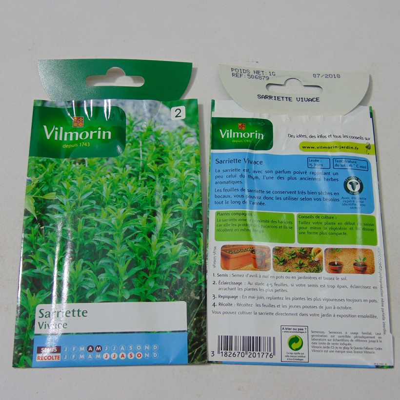 Exemple de spécimen de Sarriette vivace - Graines de Satureja montana  le sachet de 700 graines environ (0,4g) tel que livré