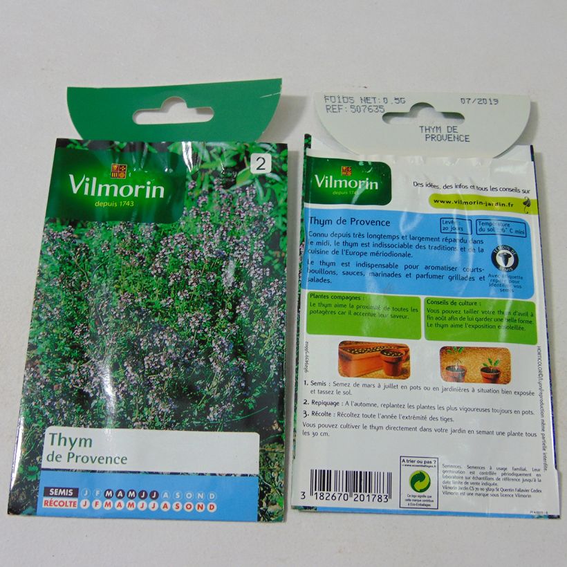 Exemple de spécimen de Thym de Provence - Vilmorin le sachet de 3000 graines environ tel que livré