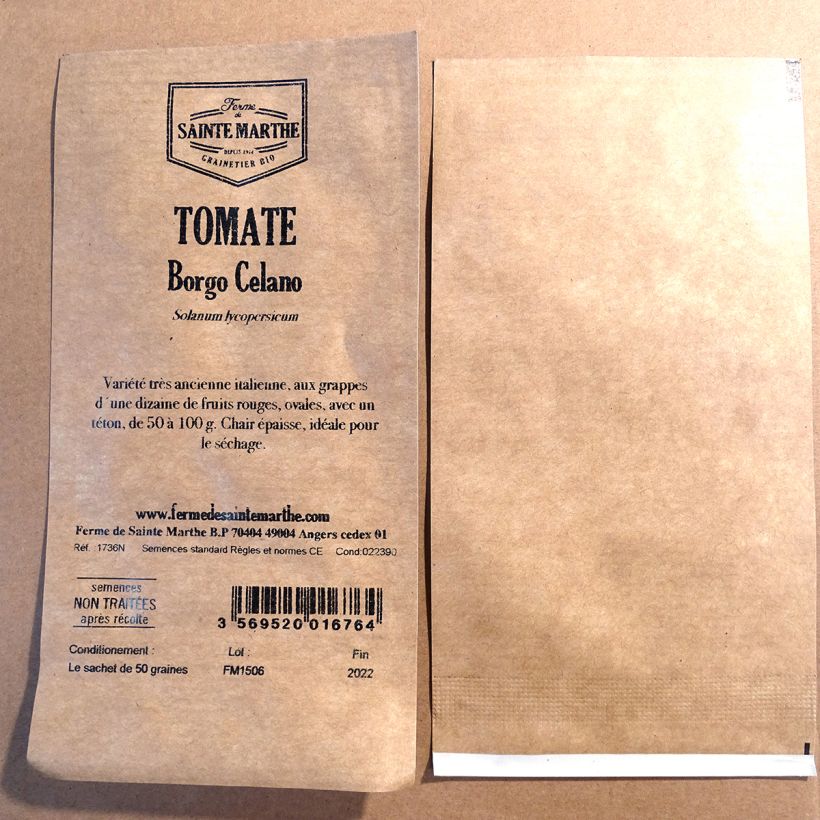Exemple de spécimen de Tomate Borgo Celano NT - Ferme de Sainte Marthe le sachet de 50 graines environ tel que livré