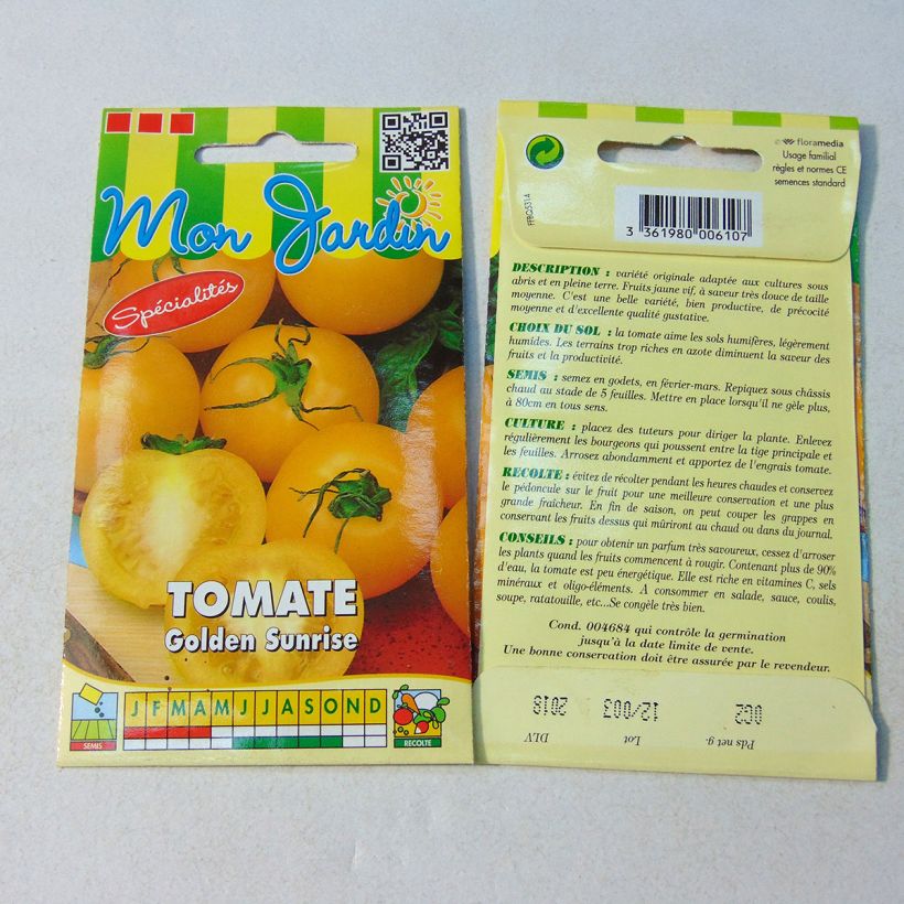 Exemple de spécimen de Tomate Golden Sunshine - Tomate Grappe le sachet de 60 graines environ (0.2g) tel que livré