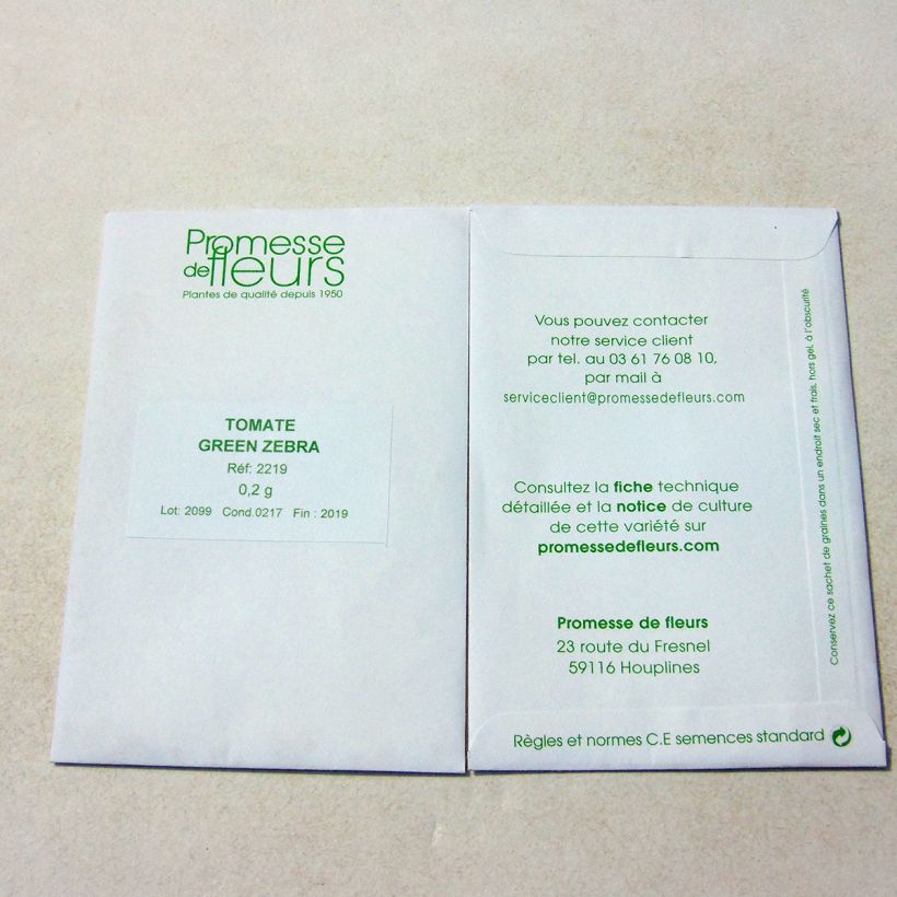 Exemple de spécimen de Tomate Green Zebra  - Solanum lycopersicum le sachet de 40 ? 60 graines environ (minimum 0,2g) tel que livré