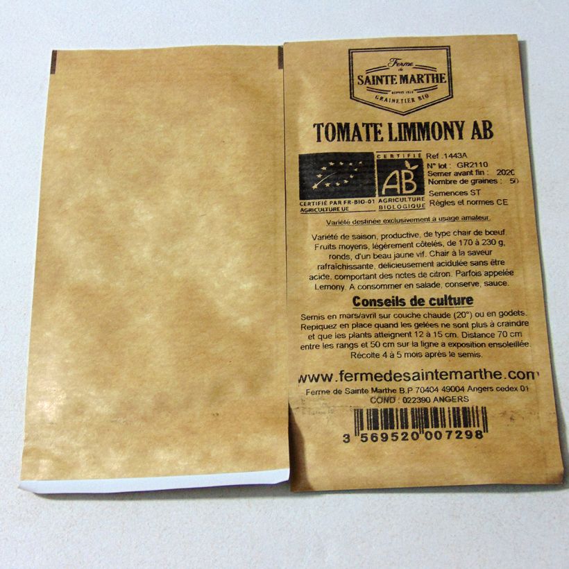 Example of Tomate Limmony Bio - Ferme de Sainte Marthe le sachet de 50 graines environ as you get