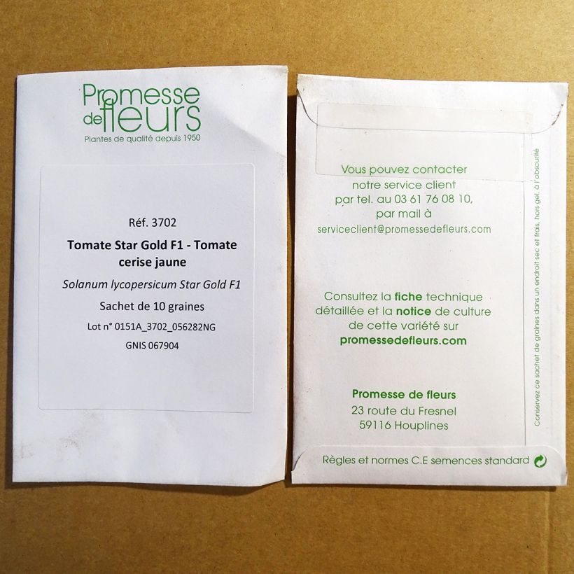 Exemple de spécimen de Tomate Star Gold F1 - Tomate cerise jaune le sachet de 10 graines environ tel que livré