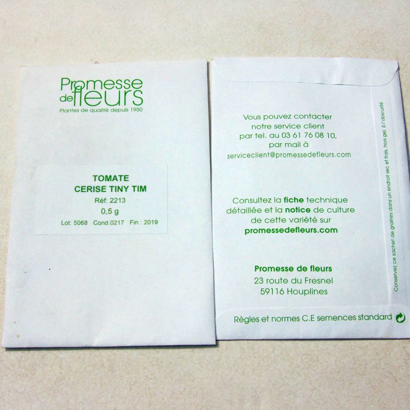 Exemple de spécimen de Tomate Tiny Tim - Tomate cerise  le sachet de +/- 250 graines environ (minimum 0,5g) tel que livré