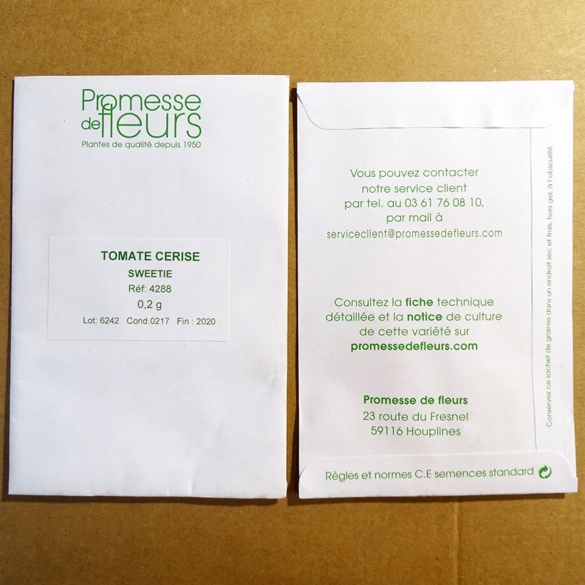 Example of Tomate cerise Sweetie  le sachet de +/- 100 graines environ (minimum 0,2g) as you get