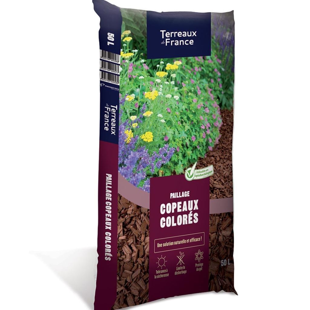 Copeaux colorés de bois brun en sac de 50L