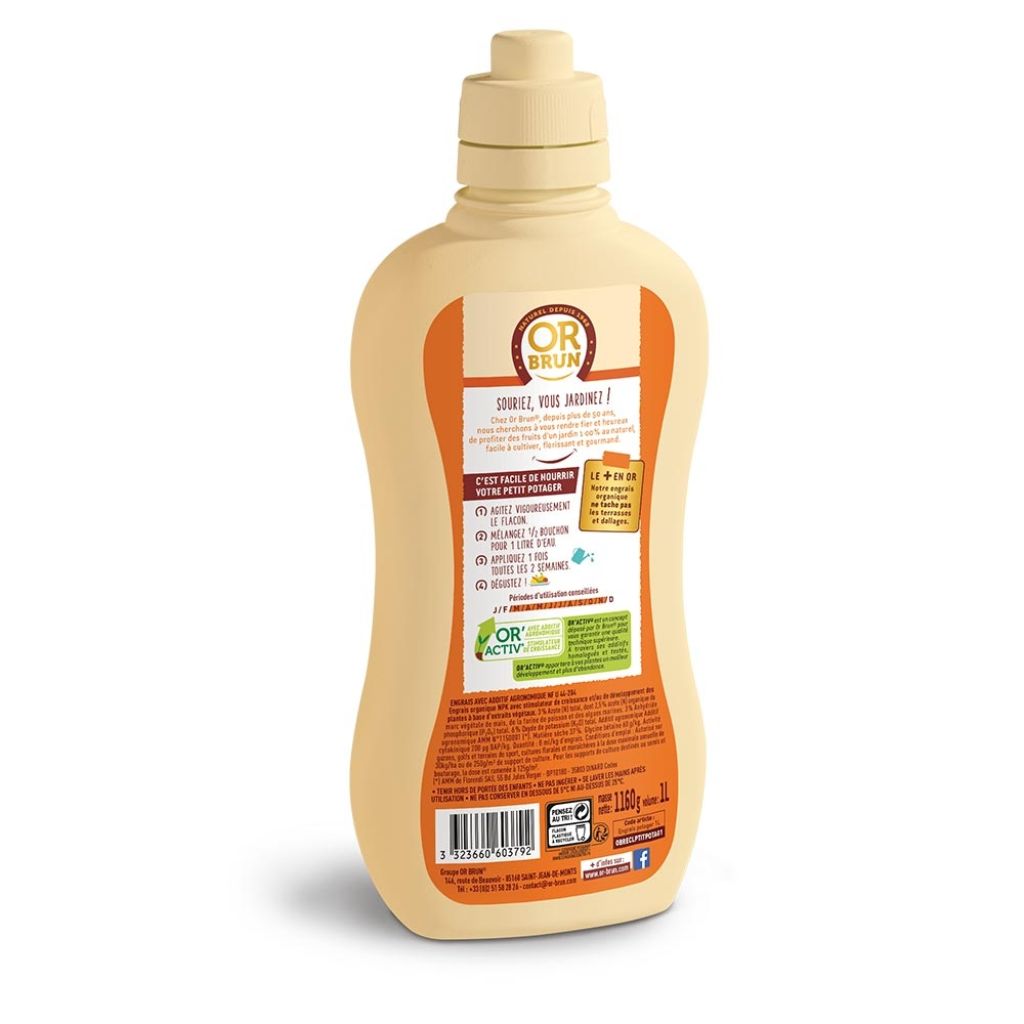 Engrais liquide Petit potager et tomates Or Brun